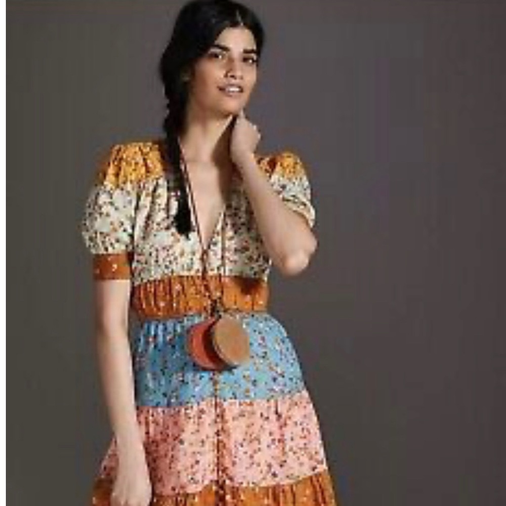 Anthropologie Colorblock MIDI/Maxi Dress